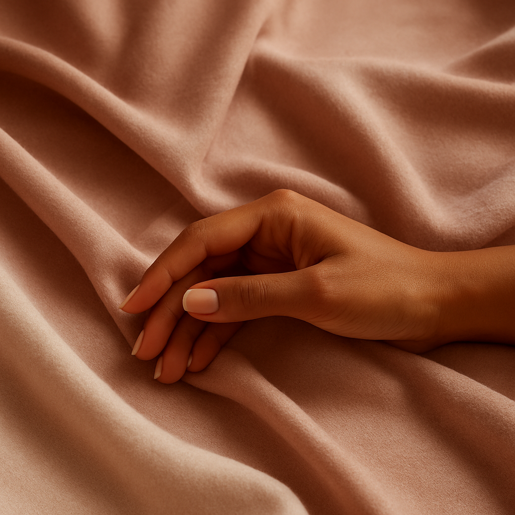 Close-up of soft premium Kamfet nightwear fabric