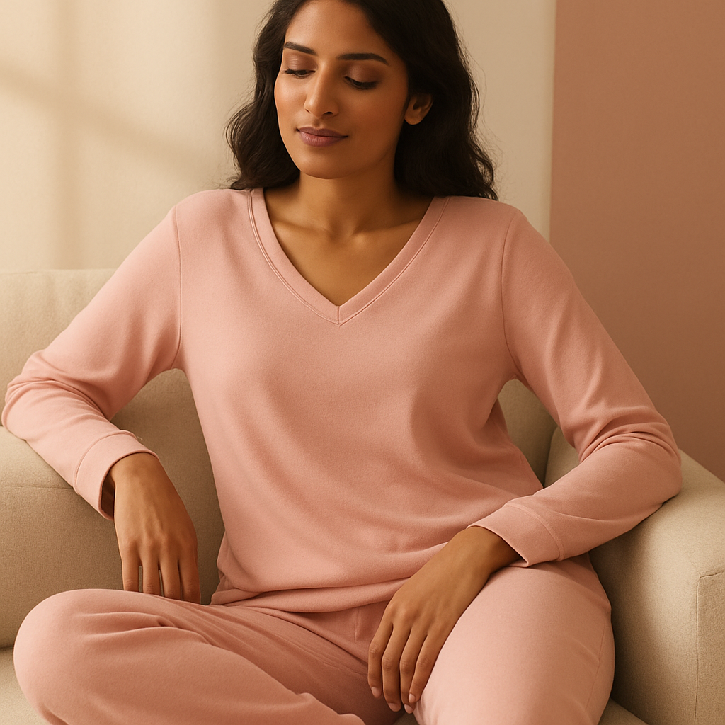 Dusty Rose Lounge Set — Cotton Blend