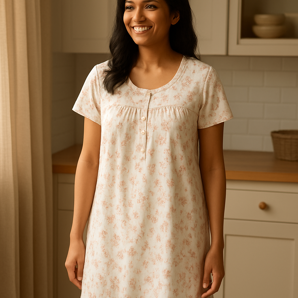 Classic Print Nightie — Pure Cotton