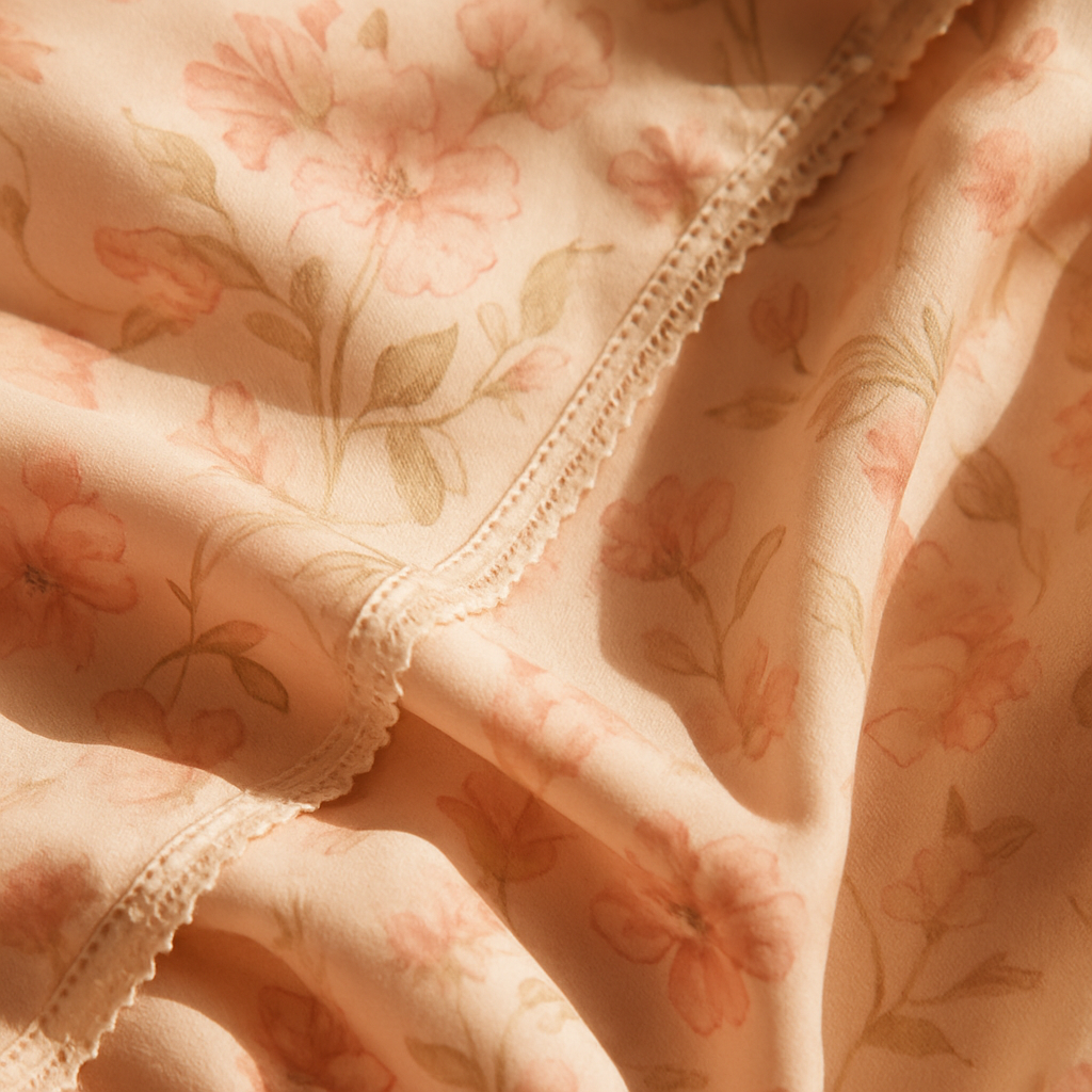 Soft floral nightwear fabric detail